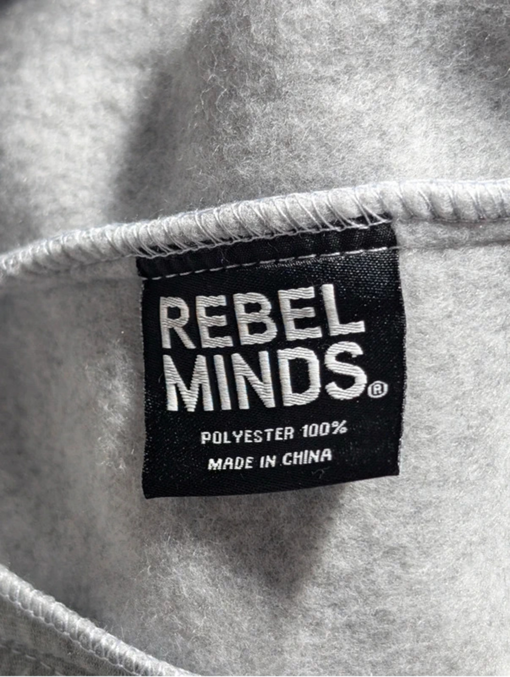NWT Rebel Minds Mens M Snap Varsity Jacket Hoodie Barbed Wire Smiley Grey - Picture 7 of 8